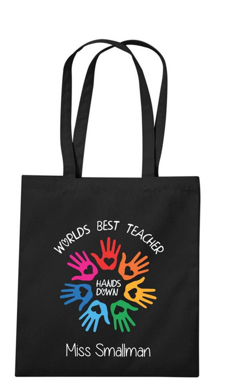 Picture of Personalised Best Teacher Bag Thank you gift end of term school leaving present