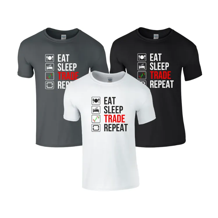 Picture of Eat Sleep Trade Repeat Tee Mens Stock Market Crypto Day Trader Technical Analyst Investor T-shirt Birthday Present Gift / New Job / Fathers Day